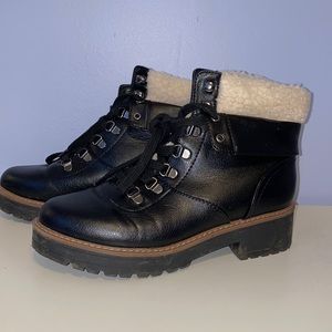 TARGET Fleece Lined Black Lace Up Booties